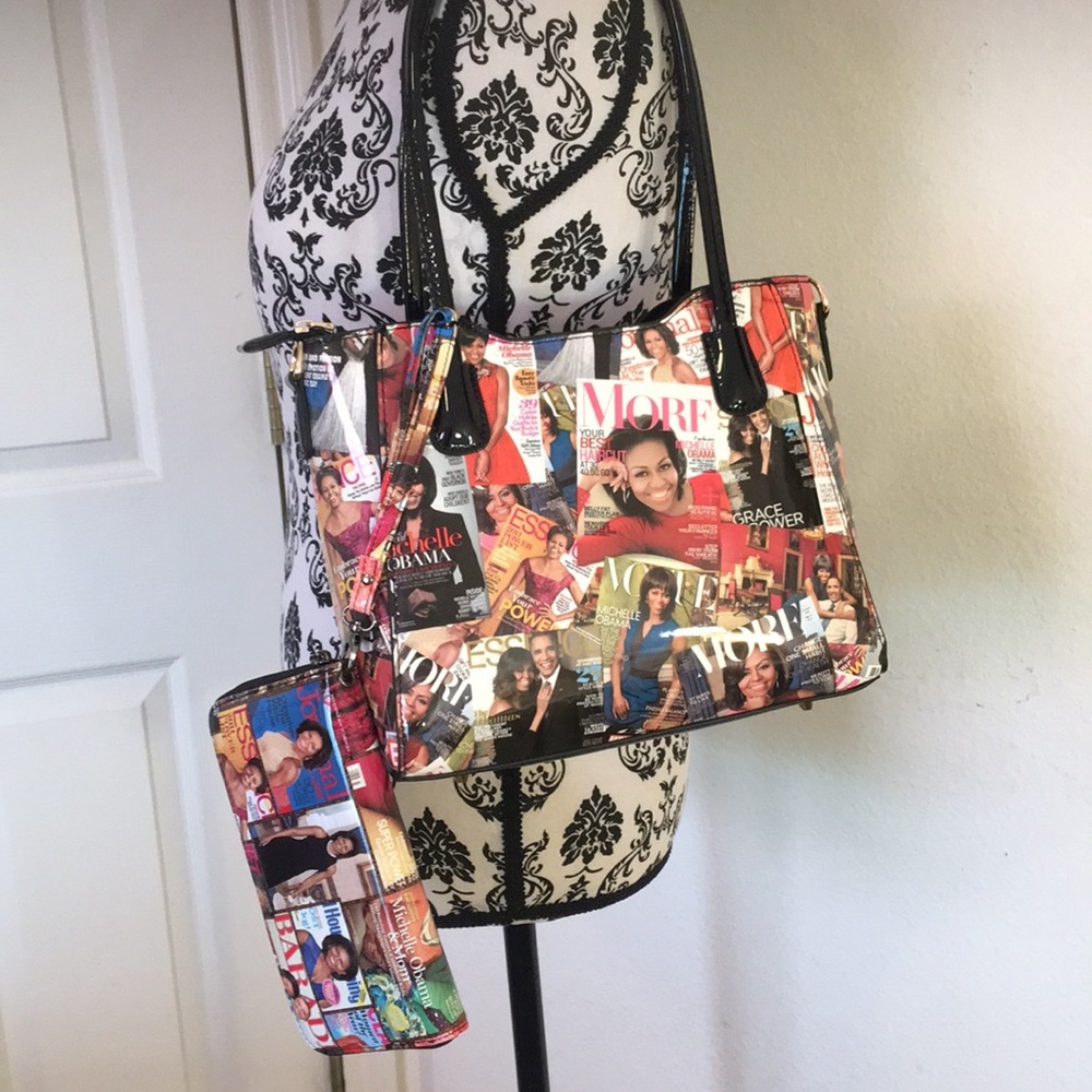 Michelle Obama collage twin set handbag (vegan) - Picture 3 of 8